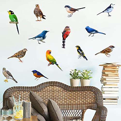 Woyinis XRB02158 Lifelike 3D Birds Wall Stickers Waterproof Vinyl Birds Wall Art Decals Peel & Stick Removable Birds Wall Decal For Kids Bedroom Living Room Windows Office Nursery Home Garden Decorations thumb #4