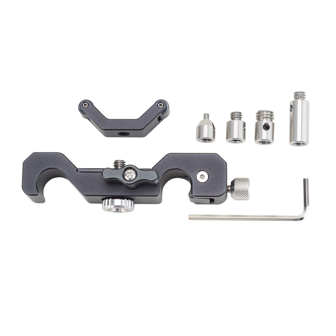 Nitze 15mm Universal Lens Support with Rolling Y-Bracket and 1/4", 3/8" and M3 Height Extension Posts, up to 147mm Lens - N04B