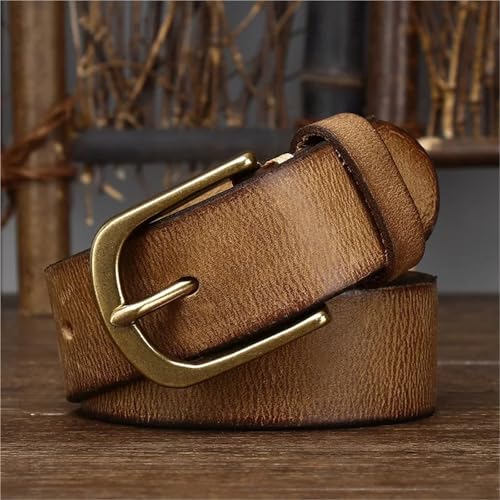 3.8CM Wide Copper Buckle Belt Men's Leather Pin Buckle Head Pure Versatile Korean Casual Jeans Belt2