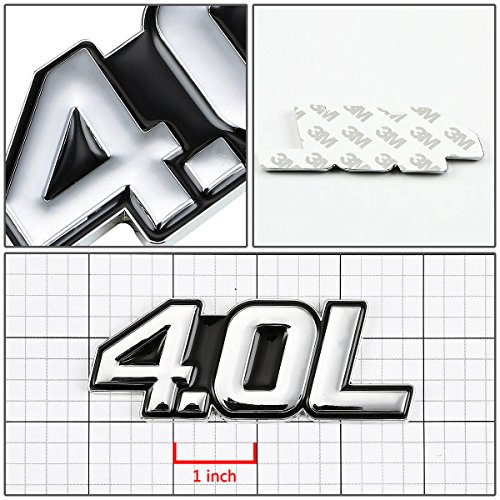 Image of Auto Dynasty 25Pcs Metal Emblem Decal Logo Trim Badge 4.0L (Silver & Black)