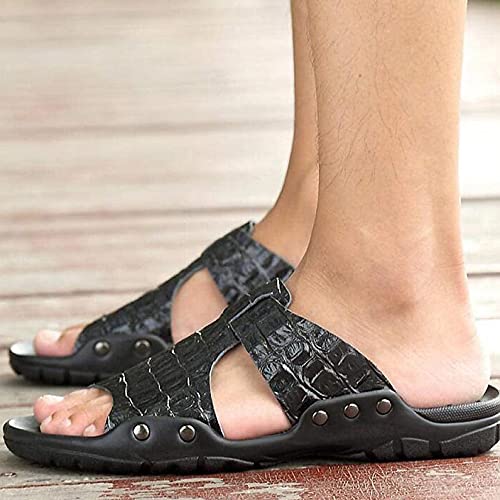 Shoes Casual and Breathable Beach Slippers Men's Casual Sandals and Slippers Stylish and Breathable Light Sandals Blue 38EU-46EU Brown 46EU (Brown 38EU)3