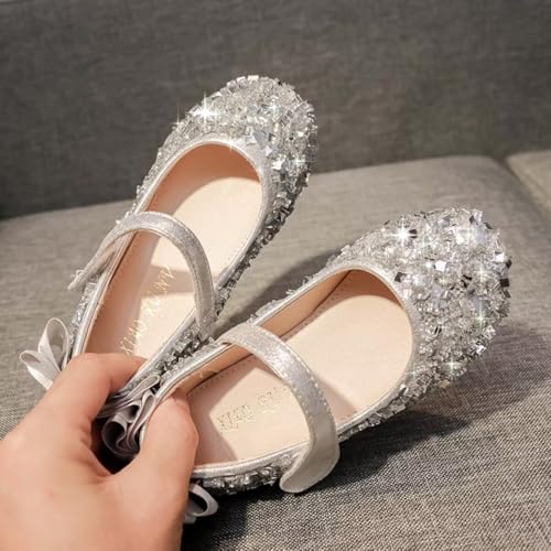 Toddler Girls Ballet Flats | Sparkle Dress Shoes with Bow for Wedding Flower Girl, Party, School Communion & Formal Occasions4