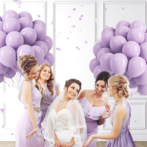 Image of Light Purple Balloons 12 inch, Pastel Purple Latex 50pcs Party Balloons | Wedding, Baby Shower, Gender Reveal, Birthday Party Decorations