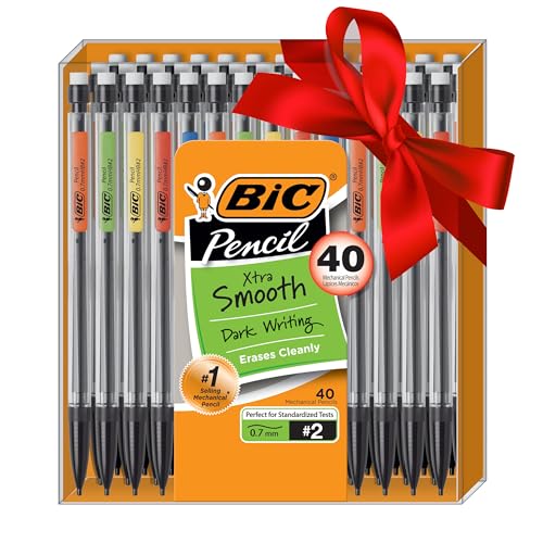 BIC Xtra-Smooth Mechanical Pencil (MPP40MJ), Medium Point (0.7mm), Perfect for the Classroom and Test Time, 40-Count, Gift Sets for Teachers