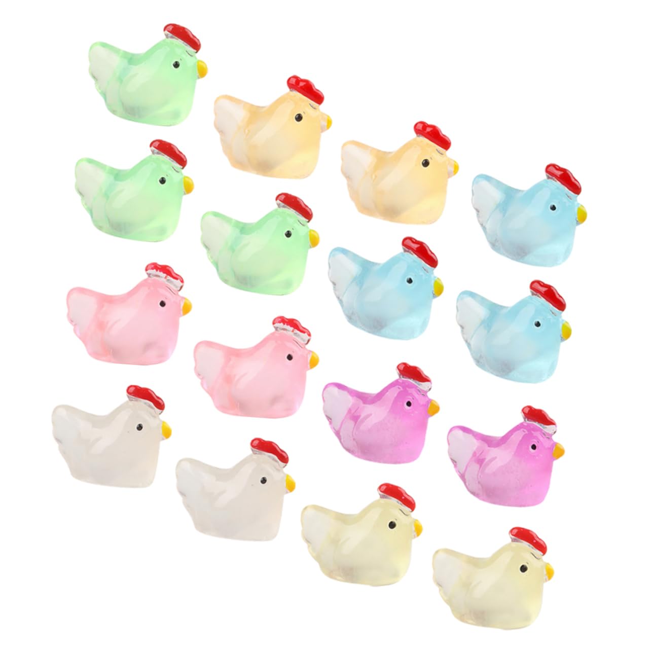 VICASKY 100 piezas 3D pollito pequeño modelo de pollo mini modelo de pollo de escritorio adorable estatua animal mini estatuas de pollo para el hogar mini figuras artesanales de pollo decoración del
