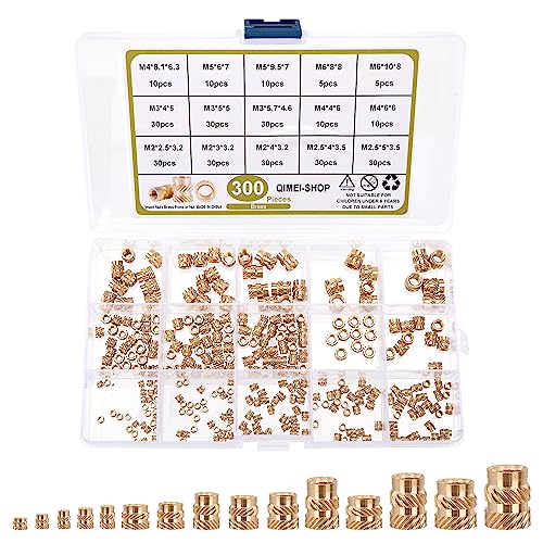 300 Piezas Inserto Roscado M2 M2.5 M3 M4 M5 M6 Tuercas de Inserción Insertos Roscados para Plástico Embutir en Piezas de Impresora 3D