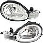 Evan-Fischer Headlight Set Compatible with 2000-2002 Dodge Neon 2000-2001 Plymouth Left Driver and Right Passenger Side Halogen With bulb(s)