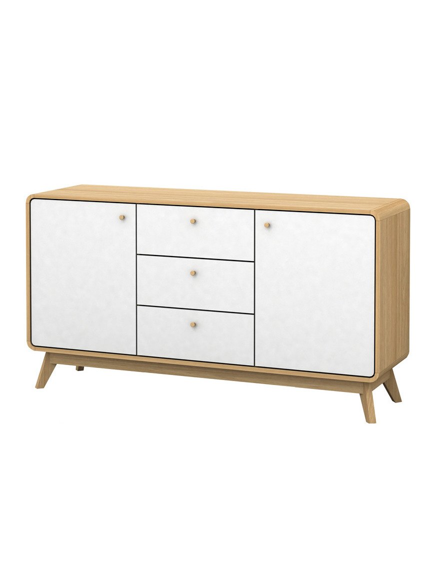 Dorel Home LOFT24 Cassie Sideboard in Oak White, 39x140x75cm (DxWxH)
