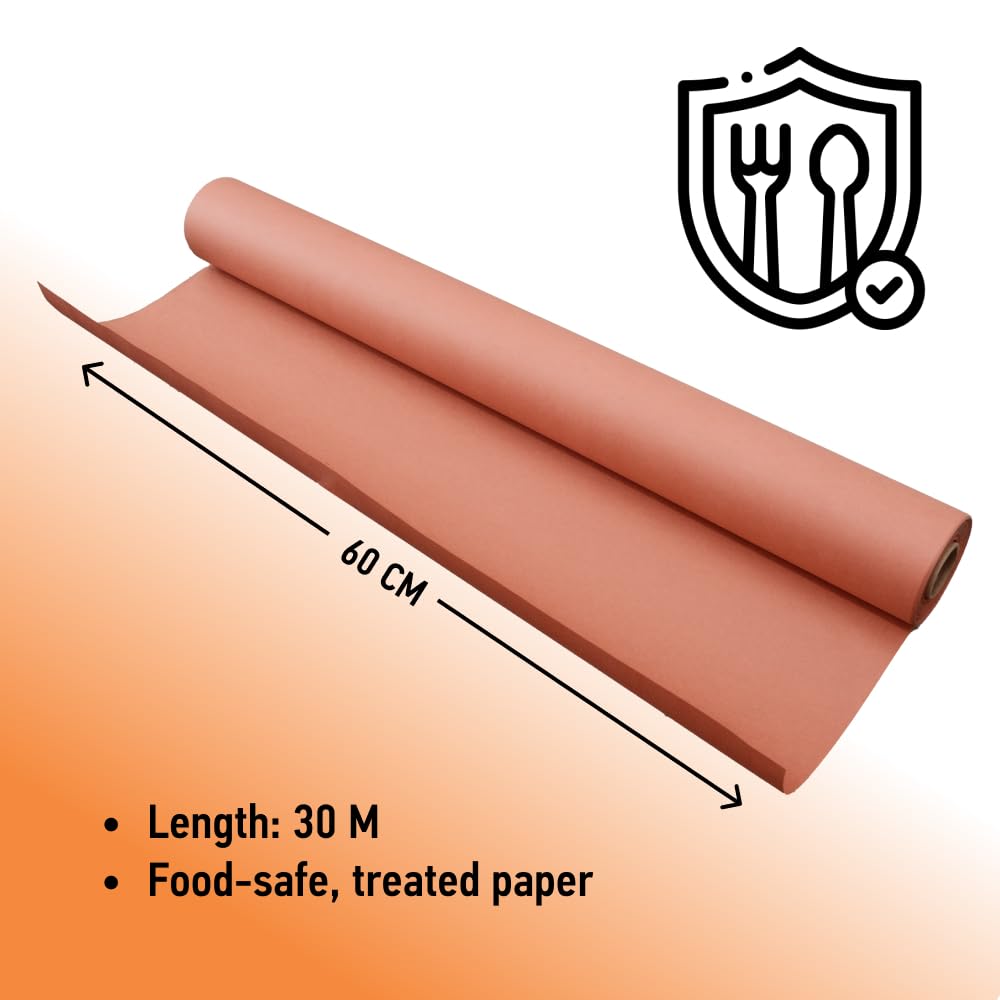 TEXAS CLUB Butcher Paper Rosa - Carta da Macellaio per BBQ e Smoker, Rotolo 30 m x 60 cm, Ideale per Cottura Perfetta di Carne su Grill e Barbecue