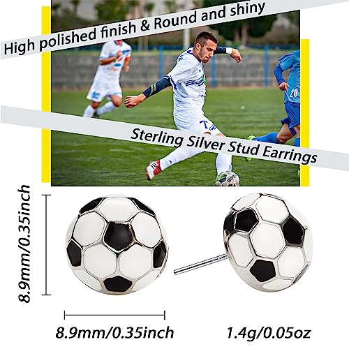 smilebelle sterling silver sports earrings hypoallergenic volleyball earrings soccer basketball baseball softball stud jewelry for women mom as game day gifts sports fan teen stuff accessories