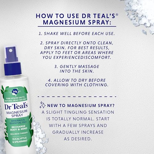 Dr Teal's Magnesium Eucalyptus Spray with Natural Dead Sea Salt, 8 fl oz (Pack of 2) - image 5