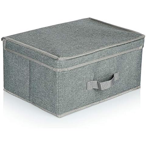 com-four® Aufbewahrungsbox mit Deckel - Faltbare Kiste zur Aufbewahrung Cover