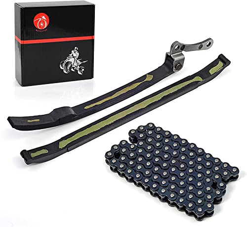 MOTO1988 Kit chaîne de distribution et guides pour Yamaha Big Bear 350 YFM350FW 4x4 1987-1997 Moto 4 YFM350ER 1987-1995 Raptor 350 YFM350R 2004-2013 WARRIOR 350 YFM350X 1988 7-2000. 4