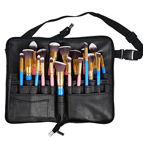 MONSTINA Makeup Bag/Cosmetic Bag/Organizer Brushes Holder/Cosmetics Brushes Leather Case (MBN1)