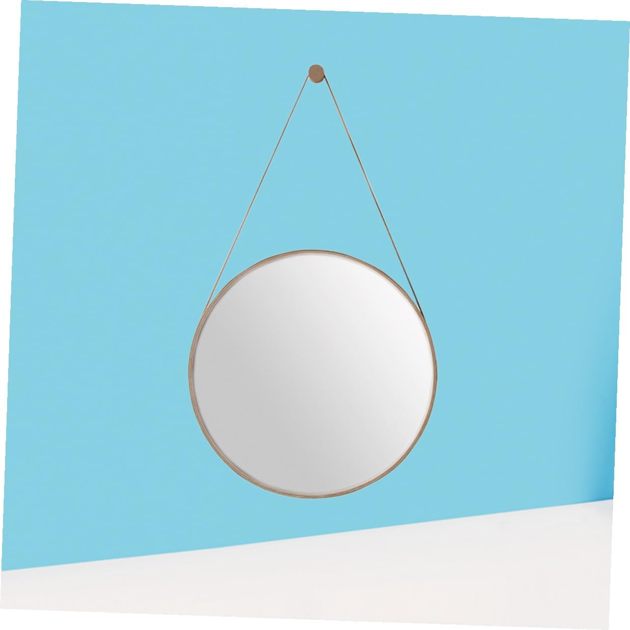 IMIKEYA ゴールドラウンド掛け鏡 欧風デザイン 壁掛け式 バスルームやリビングに モダンフレーム付き装飾ミラー