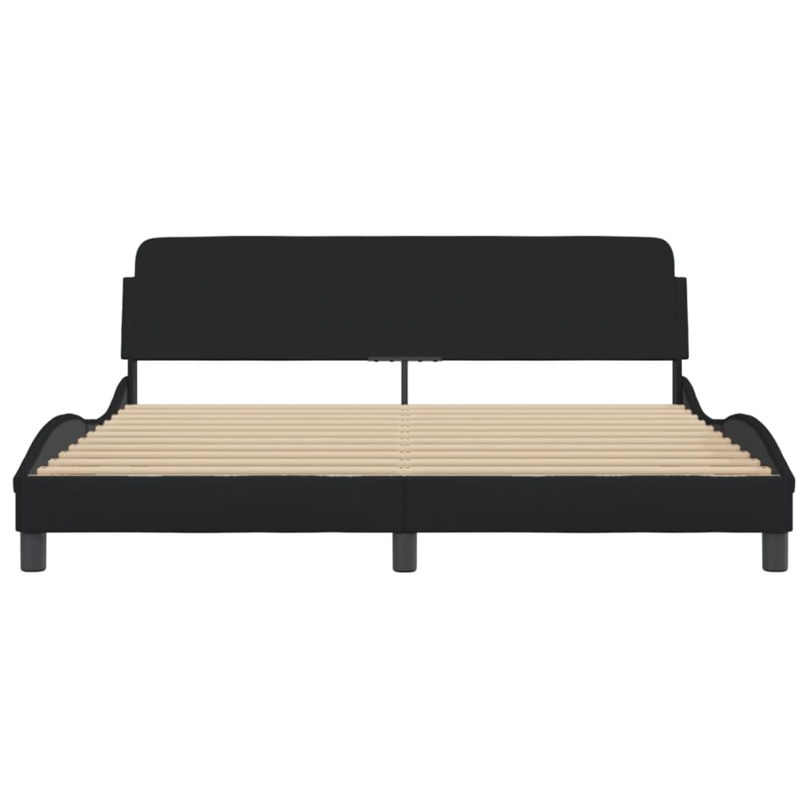 Homgoday Lattenrost ohne Matratze Schwarz 180x200 Stoff Bett mit Bettrahmen Bettgestell Bettgestell Modern Rahmen für Wohnzimmer Schlafzimmer Modell 373227IT