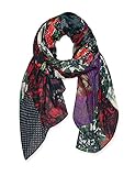 Desigual Womens Fou_NINI Patch DIGITAL RE Fashion Scarf, Black, U