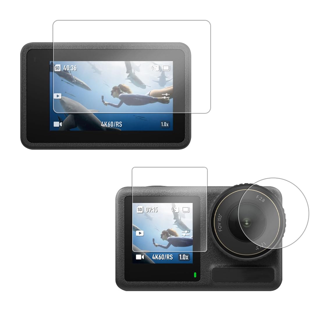 9 Pezzi di Protezione per Schermo in Vetro Temperato per DJI Osmo Action 4, Schermo Piccolo + Pellicola Protettiva per Obiettivi,Protezione per Schermo con Durezza 9h,0.3mm