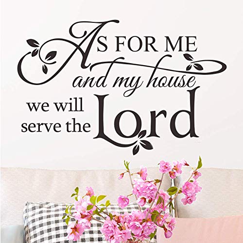 Wall Decals As for Me and My House Vinyl Wall Sticker for Bedroom Bible Verse Quotes Home Decor Sticker for Living Room Art Saying Church Pray Lettering Decoration Christian Spiritual Scripture