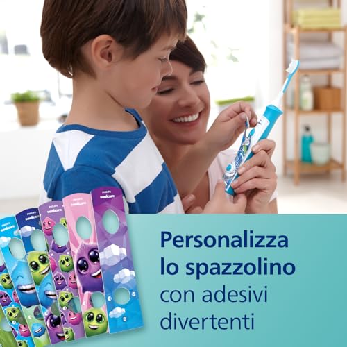 Philips Sonicare For Kids HX6322/04 Spazzolino Elettrico Sonico per Bambini, Connesso all'App, Blu - Immagine 5
