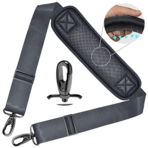 Image of ZINZ Shoulder Strap 78 inch Universal Handbag Strap with Ultra-thick Fixed Padded and Dual Balanced Adjustable Buckles Shoulder Crossbody Strap for Briefcase Messenger Bag Laptop bag Luggage,Dark Gray