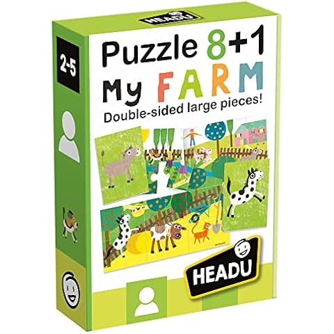 Headu IT20867 Puzzle 8+1 My Farm Educational Game, Multicolored Cover