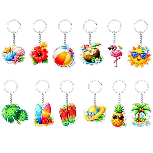 Porte-clés d'été hawaïens pour vos fêtes sur la plage et anniversaires Luau colorés