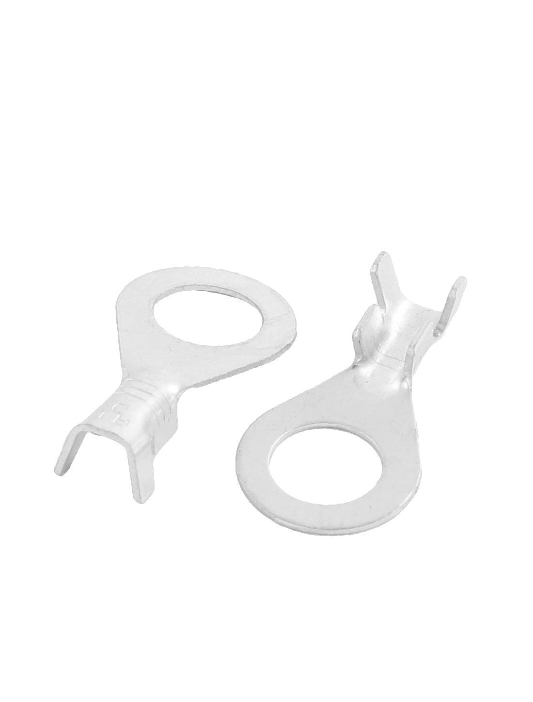 100 szt. Silver Tone 12-10AWG przewody kablowe złącze, dwustronne, nieizolowane zaciski pierścieniowe