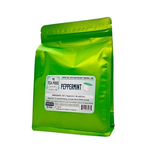 18 cápsulas de menta compatibles con Nespresso OriginalLine cápsulas de menta para máquina de elaboración de café