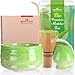 Goodwei Juego de Matcha - 30g Té Matcha Biológico Japonés, Cuenco Ceremonial, Batidor y Soporte (Midori)
