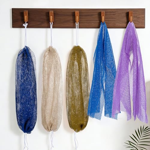 African Sponge Net 5-piece exfoliating Scrub is Suitable for All Skin Types,Bath Sponge for the face and Body, Durable and Gently Exfoliation — view 6