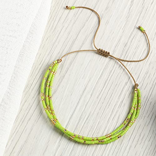 Image of KELITCH Adjustable Multi Strand Bracelets Colorful Miyuki Seed Beads Wrap Bracelets Bangle Women Jewelry