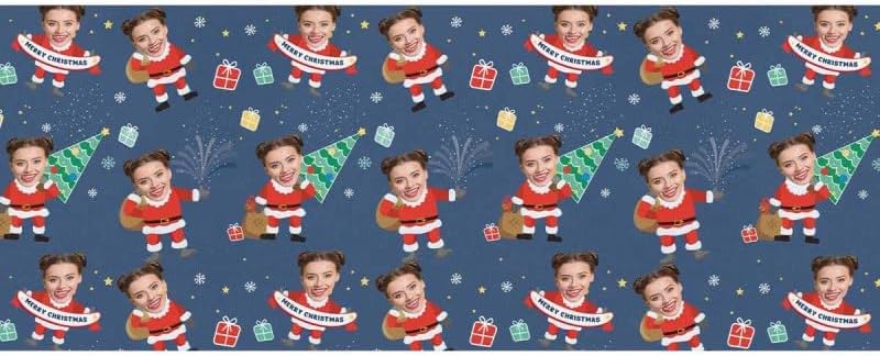 Miniatura 2 de LESOCUSTOM Papel de regalo personalizado con foto, papel de regalo de cumpleaños personalizado con imagen, rollo de envoltura de regalo de Navidad,