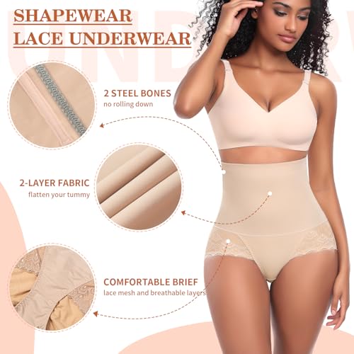 Image of Werena Women Tummy Control Shapewear Panties Shaping Underwear High Waist Body Shaper