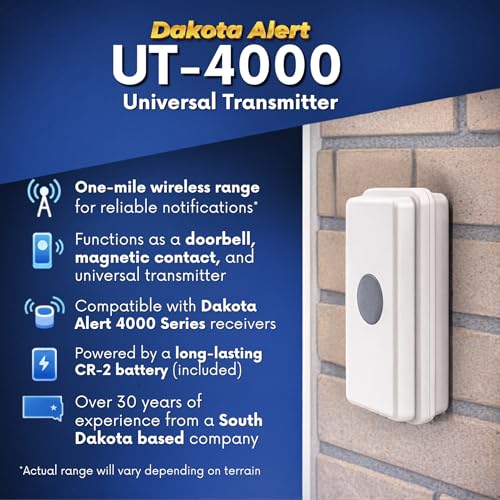 Image of Dakota Alert DCRH-4000 Wireless Rubber Hose Driveway Alarm System Bonus Kit - Vehicle Detection Sensor with Receiver - 1-Mile Long Range - Bonus UT-4000 Universal Transmitter Included