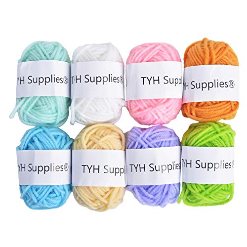 TYH Supplies 8-Pack 22 Yard Acrylic Yarn Light Colors Skeins - Perfect for Knitting and Crochet