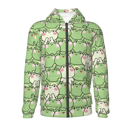 Cute Frogs Kid Hoodies Boys Zip Up Sweatshirts Girls Pullover with Pocket2