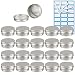 Produktbild ZEOABSY 100 Stück Leere 15 ml Rund Silber Aluminium Tins mit Schraub-Deckel Schraubdose Cremedose Alu-Tiegel Dosen Aludose Blechdosen für Kosmetik Kerze Salben 10x Spatel, 4X Etikette