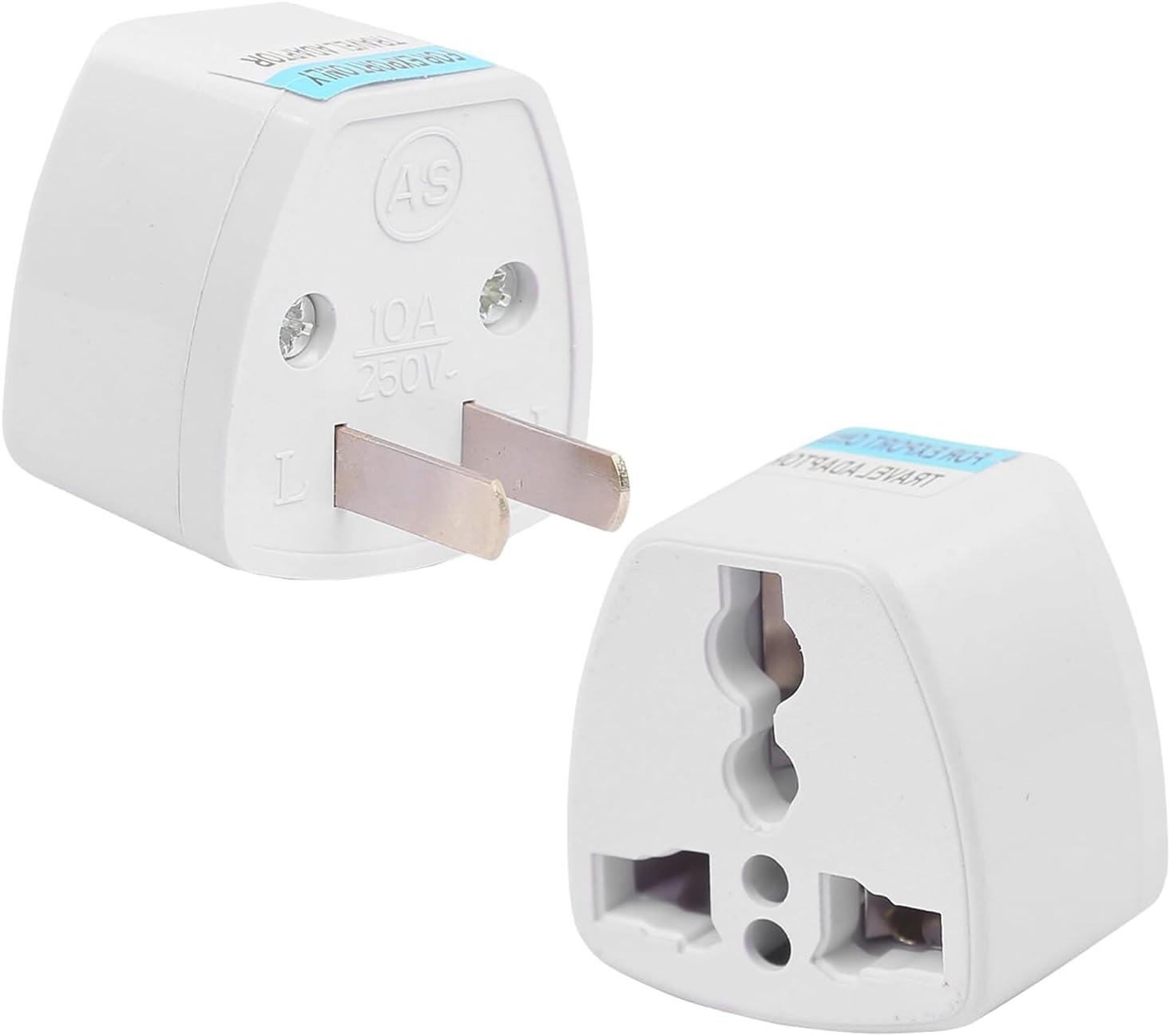 Ocko Universal Type A US Conversion Adapter Plug | 2 Prong Pin Converter Socket | Indian to Universal Adapter | USA, Canada, Brazil to India | Suitable for Laptop, Camera, Charger (Pack of 2, White)