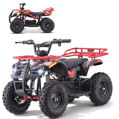 MOSTA Electric 4 Wheeler, 36V 500W Powerful Electric ATV Kids, 10-15 MPH Adjust Speed, Large Metal Frame,Disc Brakes Dirt Quad Vehicles (Red)