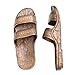 Rubber Double Strap Jesus Sandals By Imperial Hawaii for Women Men and Teens with 1 Braded Natural Hemp Anklet Bracelet Bundle - 2 Items (9, Brown)