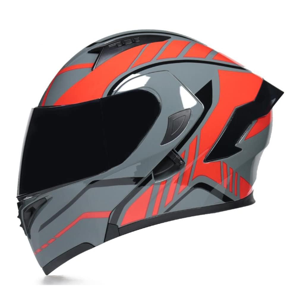 Full Face Flip Up Motorcycle Modular Helmet Integrated Motorbike Dual Visor for Adults Men Women Moped Street Racing DOT Approved — view 44