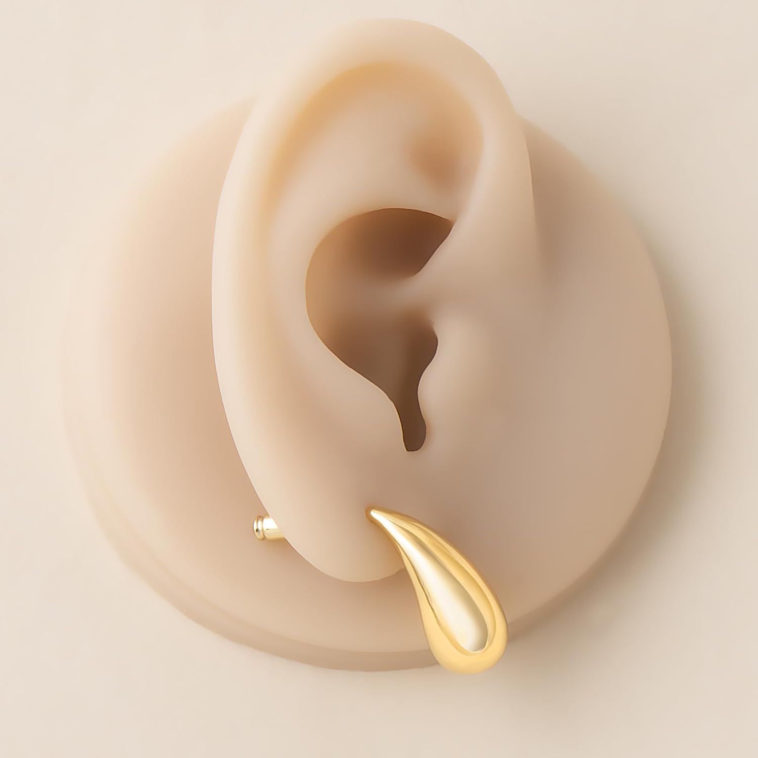 Gold Teardrop Hoop Earrings for Women: Lightweight Waterdrop Dangle Earrings - Image 5