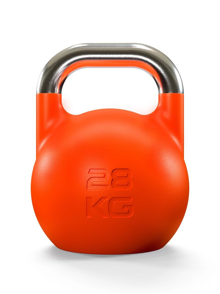 Atletica Competition Kettlebell | 28 kg | pomarańczowy | żeliwo sferoidalne | jakość studyjna I subtelne logo | kod koloru dla łatwej obsługi I trening funkcjonalny całego ciała