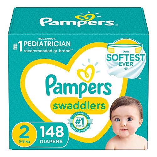 Image of Pampers Swaddlers Newborn Diaper Size 2 148 Count
