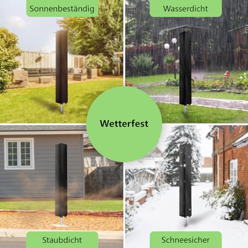 Newbob Abdeckhaube Wäschespinne fur Leifheit, Groß Hülle fur Leifheit Wäscheständer, 420D Oxford Wasserdicht Wetterfest Uberzug Wäschespinne Schutz fur Linomatic 400/500/600(180x18x18cm)
