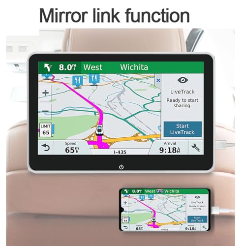 Pantalla para reposacabezas de coche 1080p con luces de 7 colores y lector USB 5