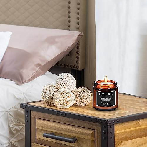 Fragmus FR01-100 Scented Candles Rose Bergamot Scents, Romantic Candles Gift For Women, Aromatherapy Jars Fall Candle thumb #4