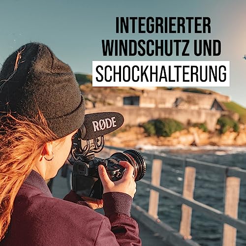 RØDE VideoMic Pro+ Premium Shotgun-Mikrofon für die Kamera mit Hochpassfilter, Hochfrequenzverstärkung, Pad, Sicherheitskanal für Filmemachen, Erstellen von Inhalten und Standortaufnahmen, Black