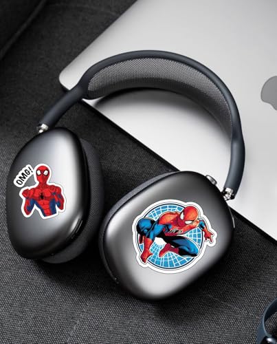 Image of LERITO Spider Man Vinyl Stickers, Waterproof Self Adhesive Decals for Laptop, Journal, Guitar, Mobile Phone, Multicolor, 50 Pack